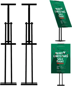 Sign Stand Floor Poster Board Stand Adjustable Metal Sign Holder Display Standing