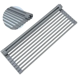 Silicone Folding Drain Curtain Kitchen Water Rack for Dish and Bowl Storage Folding Rack