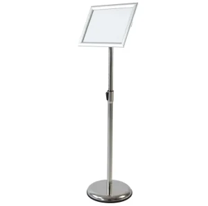 Silver 8.5 X 11 Inch Vertical Metal Sign Frame Poster Display Stand for Eco Friendly Easy Assembly