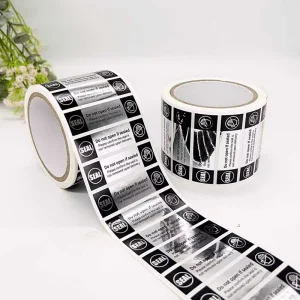 Silver Dual Color Residue VOID OPEN Label Tamper Label Sticker Secure VOID Label for Paper Cardboard Security Sealing