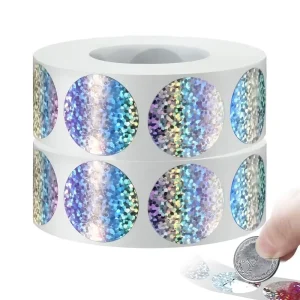 Silver Holographic Glitter Label Scratch off Sticker for Game Draw and Lottery Draw