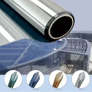 Silver PET Solar Out Protect Anti scratch Safety One Way Mirror Window Film