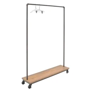 Single Clothes Retail Garment Shop Fittings Furniture Store Display Iron Stand Portable Clothing Rack With Shelf