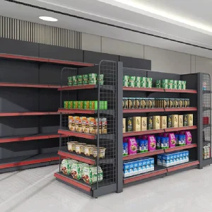 Single-Sided Light Duty Perforated Board Store Shelving for Supermarket Metallic Rack Storage Display Shelf