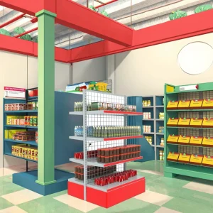 Single Sided Supermarket Gondola Rack Light Duty Steel Store Display Shelf Essential Efficient Modern Supermarket Metallic