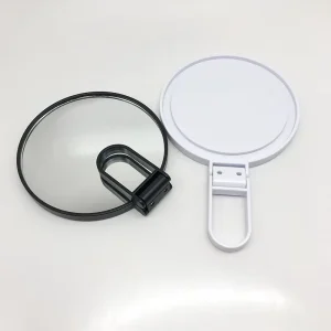 Single sided HD Handheld Wall mounted Flat 3X Magnification Folding Plastic Portable Desktop Makeup Mirror