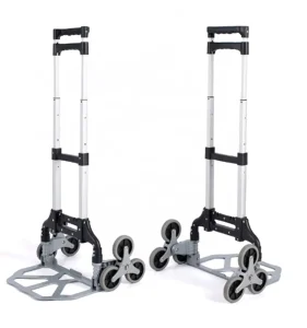 Six Wheels Aluminium Folding Shopping Cart Bag Supermarket Trolley Platform Structure for Grocery Shopping