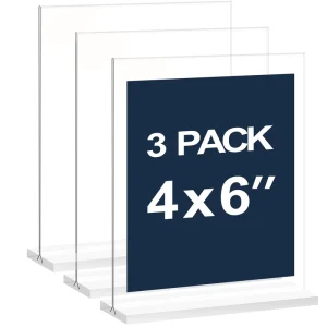 Slanted Acrylic Table Card Signage Easy Insert Card Holder for Shop Price List and Product Introduction Display