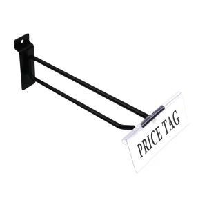 Slatwall Security Display Hooks Metal Steel Hooks with Price Tag Holder for Retail Store & Supermarket