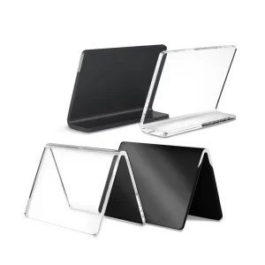 Small Acrylic Sign Holder Mini Clear Sign Display Holder for Retail Name Card Price Card Food Tag Label Counter Top Stand