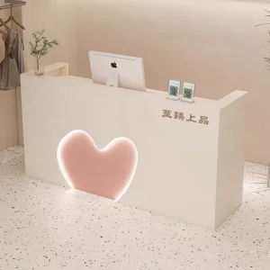 Small Bar Counter Shop Cashier Counter Simple Cream Style Front Desk Beauty Salon Pet Shop Reception CabinetShop Design