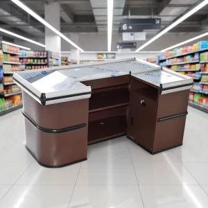 Small Mini Fashion MDF Wood Glass Marble 304 Stainless Steel Convenience Store Supermarket Checkout Counters