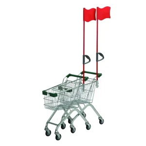 Small Mini Supermarket Kids Metal Shopping Cart with a Flag