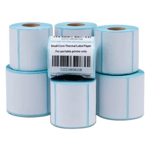 Small Roll Core Thermal Paper Self Adhesive Labels Square Shape Agriculture Use Portable Thermal Label Printing Barcode Stickers