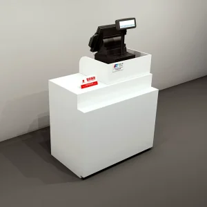 Small Wooden Cash Registers with Modern Design White Black Options for POS Machines in Retail Stores