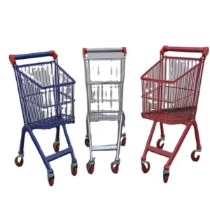 Smaller Folding Shopping Trolley Children 3 2.5 Inch PVC PU TPR Wheels Steel Frame 30L Capacity Zinc Chrome Baby