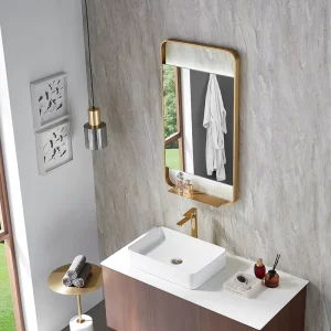 Smart LED Modern Round Wall Hanging 4mm Thick Aluminum Alloy Frame Bathroom Mirror Anti Fog Frontlit Illumination Touch Control