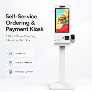 Smart Restaurant Ordering Kiosk With 10 Point Touch Screen Android OS And Custom Design For Fast Food Chain Self Service System