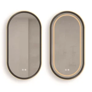 Smart Touch Switch LED Oval Bathroom Vanity Mirror with Glass Lenses Northern Europe Design Wall Mount 3 Year Warranty