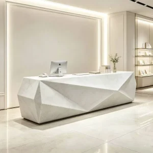 Smooth Surface Multifunctional Hotel Reception Desk Counter Custom Sturdy Checkout Counter