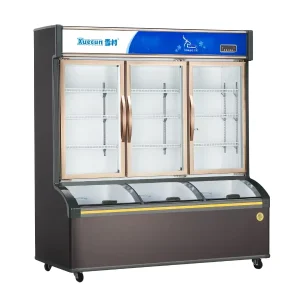 Snow Village LCD 1756 Commercial 3 Door Double Temperature Energy Efficient Refrigeration Equipment LED Convenience Store