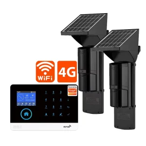 Solar Wireless Infrared Beam Fence Anti theft Device Intelligent Sound Alarm Waterproof Infrared Sensor Detector WiFi 4G Enabled