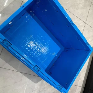 Solid Collapsible Plastic Mobile Crates Folding Containers for Grocery Delivery Logistics Storage PP Material Box