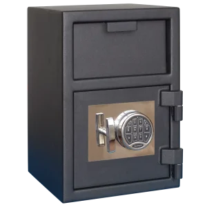 Solid Steel Heavy Duty Electronic and Key and Combination Lock with Front Rotary Loading Drop Cash Money Depository Safe