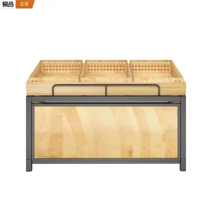 Solid Wood Gondola Shelving Supermarket Equipment Store Shop Fitting Display Shelves for Fruit and Vegetable