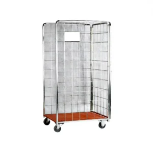 Spark Three Sided Steel Logistics Trolley Detachable Backrest Four Wheel Design 1000kg Load Capacity Customizable OEM Warehouse