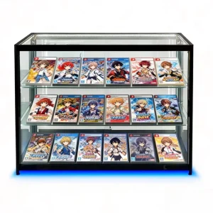 Sports Cards Counter Top Led Glass Aluminum Frame Smoke Shop Showcase Store Display Cabinet With Adjustable Shelves