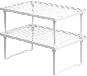 Stackable Dual Layer Pantry Storage Rack Wire Shelf Cupboard Drawer Plate Dish Holder Under Sink Basket Tidy Utility Box