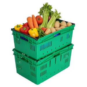 Stackable Mesh Ventilated PP Plastic Food Storage Basket Logistics Storage Box & Crate Direct Manufacturer