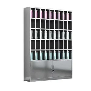 Stainless Steel Commercial Workshop Factory Staff Cup rack Multi compartment Storage Cabinet With Simple And Modern Design