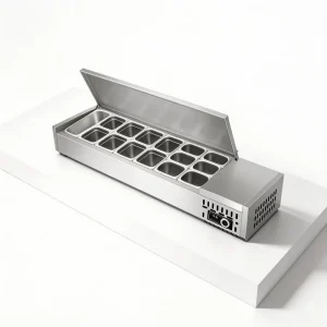 Stainless Steel Compressor Cooling Salad Bar Beverage Cooler Display Refrigeration Equipment for Supermarket