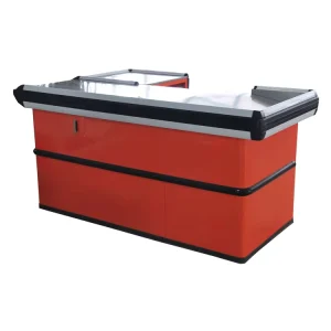 Stainless Steel Eco Friendly Customized Logo Welded Retail Store Checkout Counter for Supermarket Shopping Mall