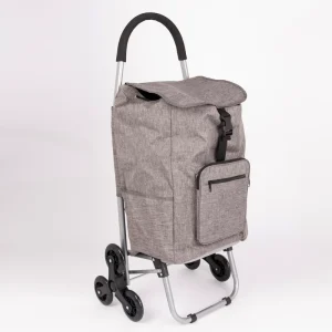 Stainless Steel Foldable Shopping Trolley with Climbing 3 Wheels