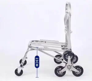 Stainless Steel Hand Trolley Folding Portable Silent Trailer Load 110kg Household Vegetable Shopping Trolley Folding Cart