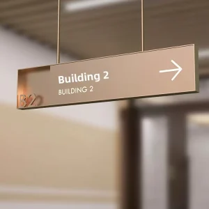 Stainless Steel LED Signage Light Boxes Hollowed Out Hanging Custom Made Direction Signs Customized Color for Shopping Malls