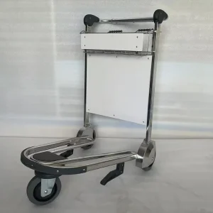 Stainless Steel Platform Luggage Trolley Heavy Duty Foldable Cart Rubber Wheels 250kg Load Capacity OEM Customizable for Airport