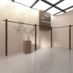 Stainless Steel Polished Art Deco Multifunctional Clothing Store Display Cabinet Rack Wall Mounted Floor Standing Hanging Rod