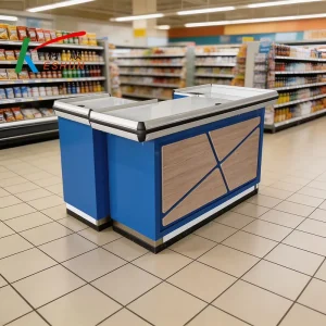 Stainless Steel Supermarket Grocery Store Cash Checkout Counter