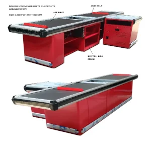 Stainless Steel Surface Checkout Counter for Supermarket Use for Register Cash Management