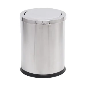 Stainless Steel Trash Can Direct Trash Bin Easy Open Small Trash Can with Swing Lid Accept Custom Made Logo