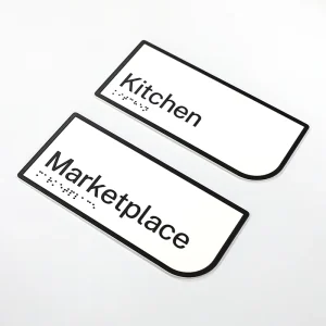 Stairway Exit ADA Signage Acrylic Metal Stainless Steel Braille Signs for Buildings Wayfinding