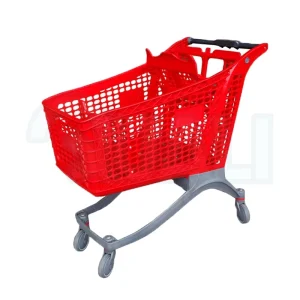 Standard Four Wheels Shopping Trolley All Plastic Shopping Cart Medium Size Plastic Cart