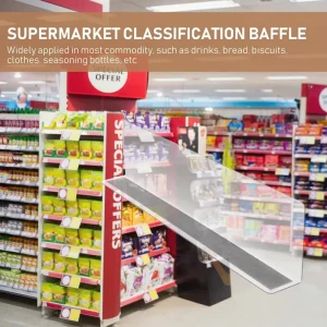Standing Plastic PVC L Shaped Shelf Divider for Supermarket Clear Acrylic Shelf Dividers Closet Shelf Divider