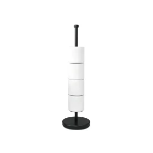 Standing Single Tier Metal Folding Storage Toilet Paper Holder Detachable Design Black Iron Folding Rack Bathroom