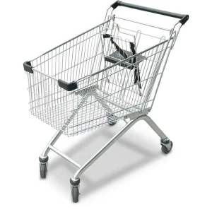 Steel 4 Wheel Grocery Cart for Supermarket and Store Use European Style