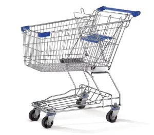 Steel Chrome Plated Unfolding Handcart Suitable for Supermarket Grocery Shopping Carts Equipped with 4 Universal Wheels